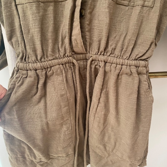 Billabong 100% Cotton Summer Safari Long Sleeves Army Green Romper Size M - Picture 5 of 7